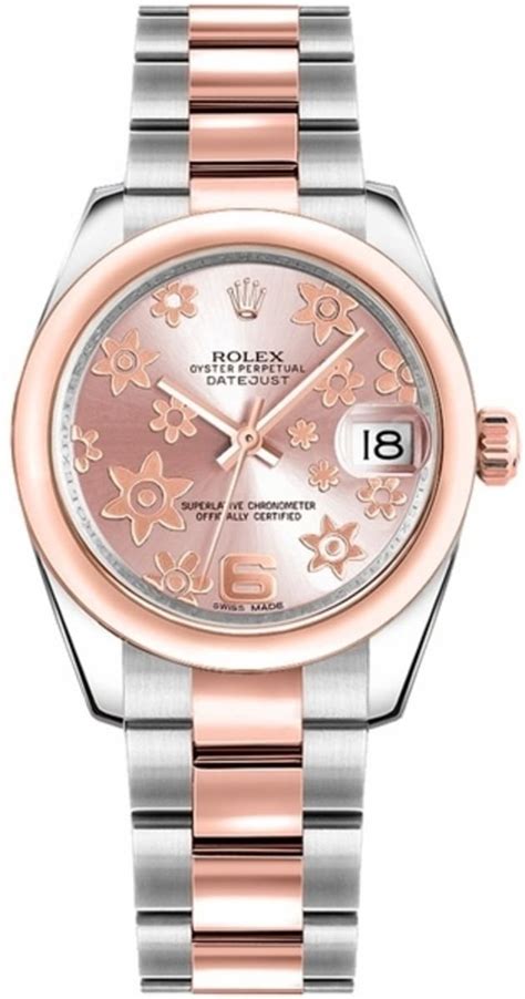 women's rolex with flowers